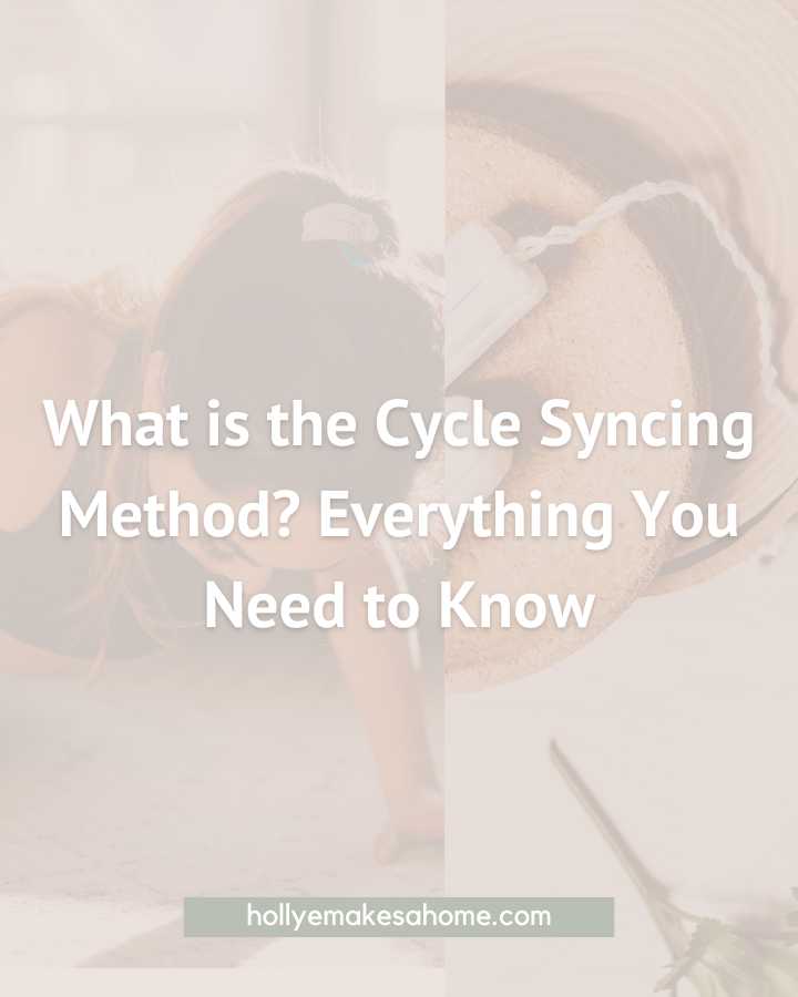 woman working our and period products with the words "what is the cycle syncing method? Everything you need to know."