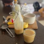 a jar full of honey mustard vinaigrette