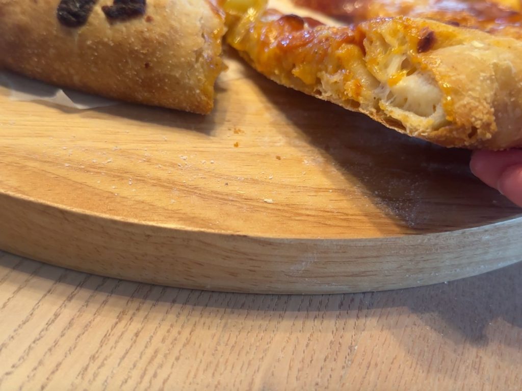 sourdough pizza crust stuffed with cheese